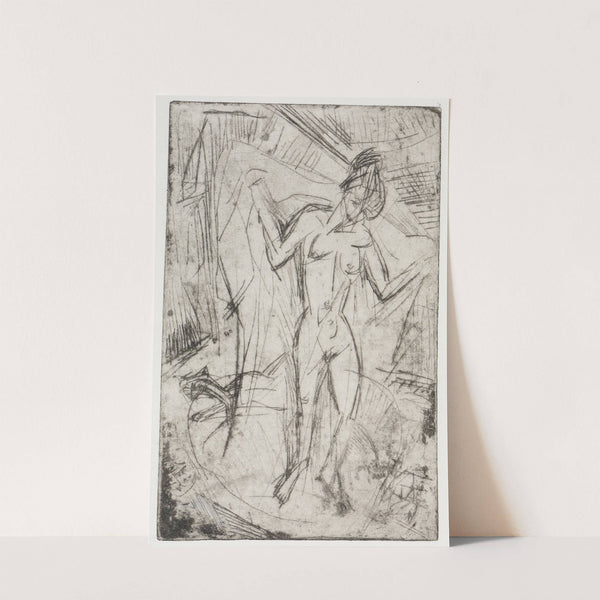 Der Tanz zwischen den Frauen;Badende mit Katze by Ernst Ludwig Kirchner