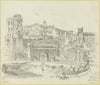 Der Triumphbogen des Septimius Severus und die Curia Iulia auf dem Forum Romanum in Rom