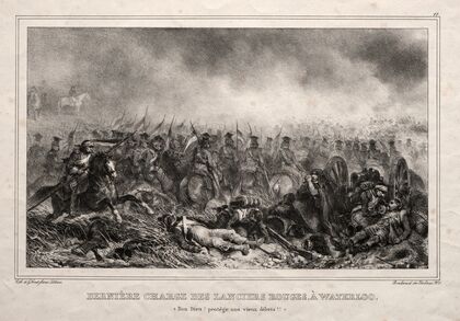 Dernière Charge des Lanciers Rouges à Waterloo (c. 1834)