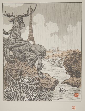 Derriere l’elan de Fremiet (Trocadero) (1902)
