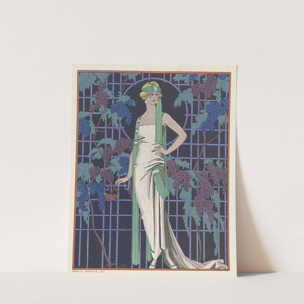 Des robes dans la nuit ; Robe du soir, de Worth (1921) by George Barbier