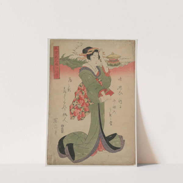 Descending Geese at Katata (From the series Elegant Women and the Eight Views of Lake Biwa) (1810s) by Kikukawa Eizan