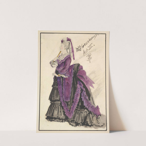 Design Costume for 'Mrs. Greenborough', Act III by Percy Anderson
