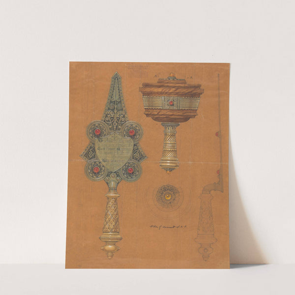 Design executed for Jones and Willis, metal and wood-workers and church furniture manufacturers of Birmingham and London by George Edmund Street