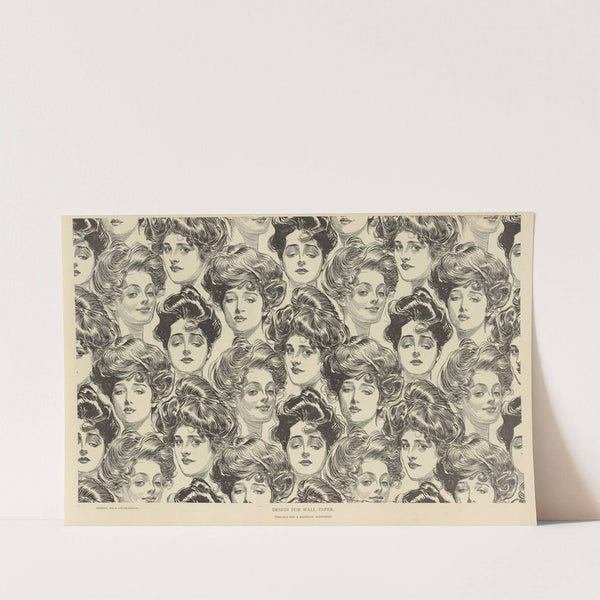 Design fo a wallpaper, Suitable for a bachelor apartment (1900-1905) by Charles Dana Gibson