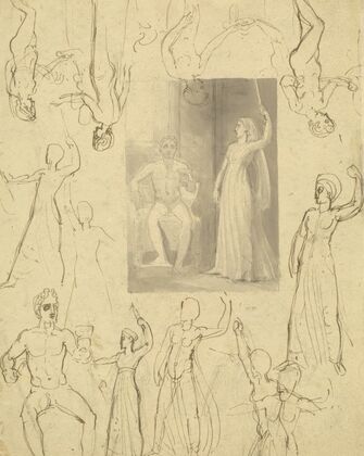 Design for a Book Illustration of Circe and Odysseus (recto)