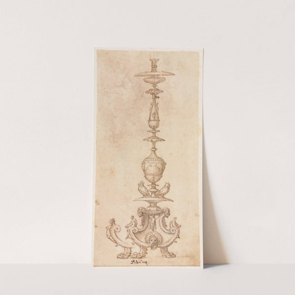 Design for a Candlestick (mid 1500s) by Luzio Romano