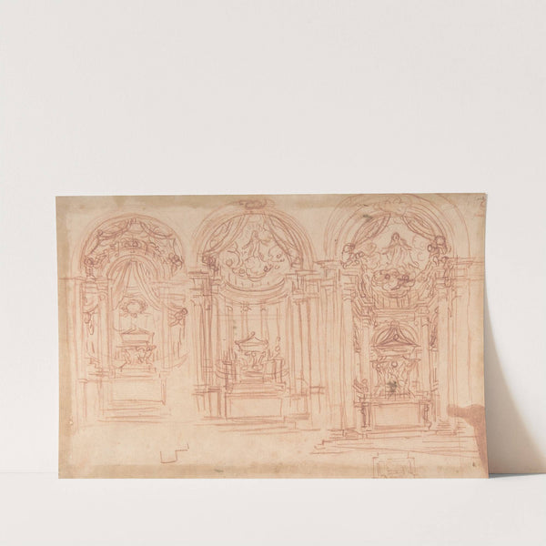 Design for a Catafalgue Used on the Occasion of the Canonization of Saint Mary Magdalen de' Pazzi, Florence, 1669 by Baldassarre Franceschini