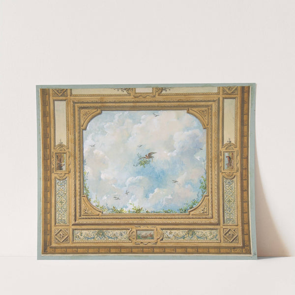 Design for a ceiling decorated with clouds and birds by Jules-Edmond-Charles Lachaise