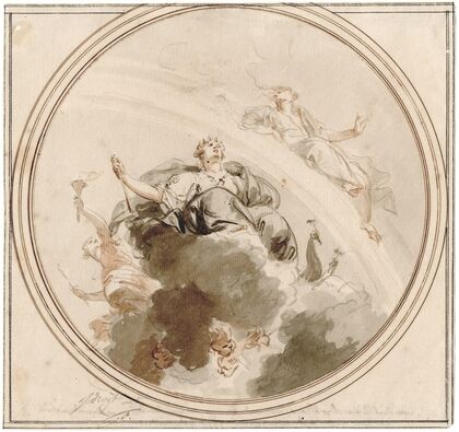 Design for a ceiling decoration, figuring Juno