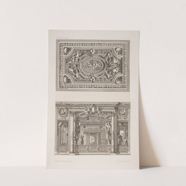 Design for a ceiling decoration; scene of elaborately decorated interior by André-Charles Boulle