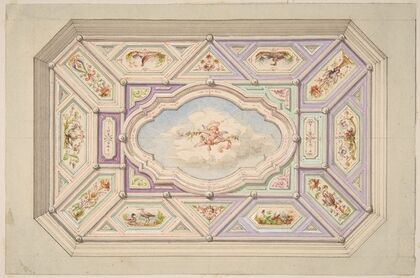 Design for a ceiling with a putto