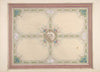 Design for a ceiling with floral accents and Greek key border