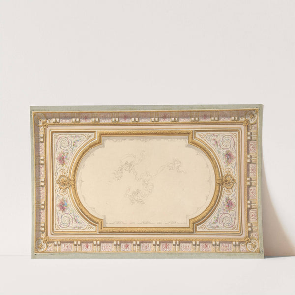 Design for a ceiling with ribbon bearing putti by Jules-Edmond-Charles Lachaise