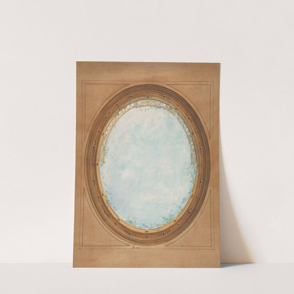 Design for a ceiling with trompe l'oeil balustrade and sky by Jules-Edmond-Charles Lachaise