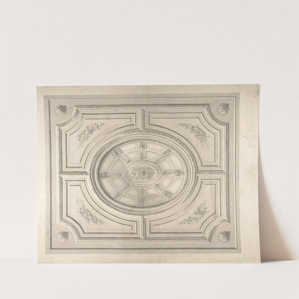 Design for a ceiling with trophies and a trompe l'oeil coffers by Jules-Edmond-Charles Lachaise