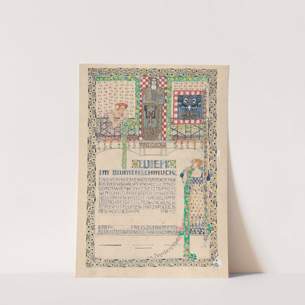 Design for a certificate, awarded by the city of Vienna for the most beautiful floral balcony decorations by Erwin Puchinger