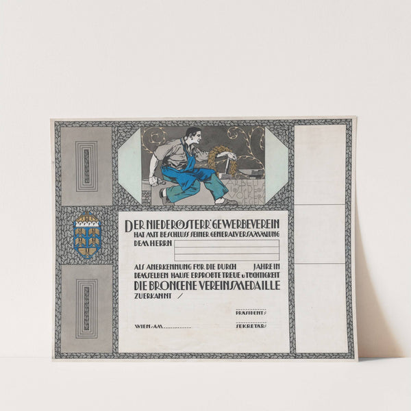 Design for a certificate of citizenship, awarded by the city of Vienna. by Erwin Puchinger