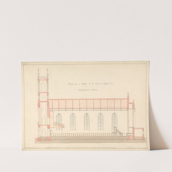 Design for a Chapel at Enfield; Longitudinal Section. by Lewis Vulliamy