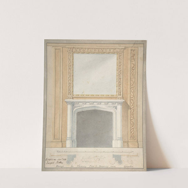 Design for a Chimney Piece in a ‘Jacobethan’ style, for the Drawingroom at Grendon Hall, Warwickshire (1825) by Joseph Potter