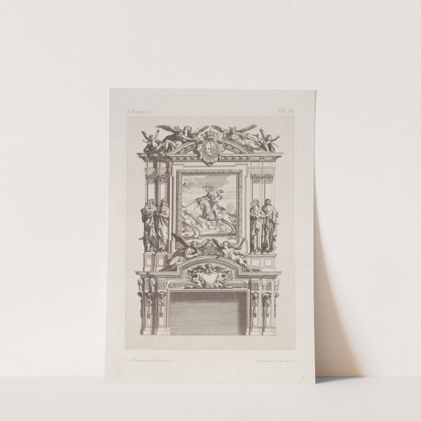 Design for a chimney piece with central equestrian portrait by André-Charles Boulle