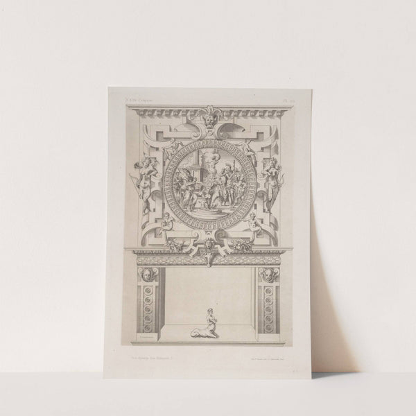 Design for a chimney piece with roundel of group surrounding a fire, possibly a religious ceremony by André-Charles Boulle