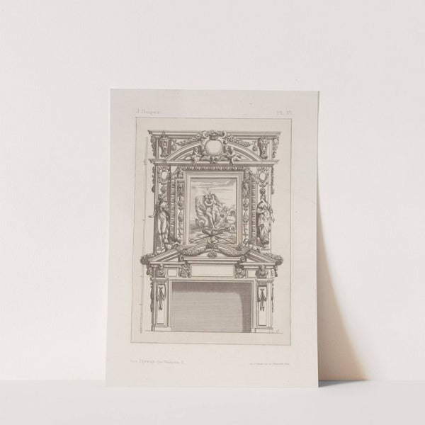 Design for a chimney piece with scene of Neptune and sea goddess riding a sea horse by André-Charles Boulle