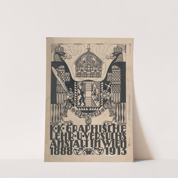 Design for a cover or title page for the 25th anniversary publication of the Viennese Graphic Design School (1913) by Erwin Puchinger