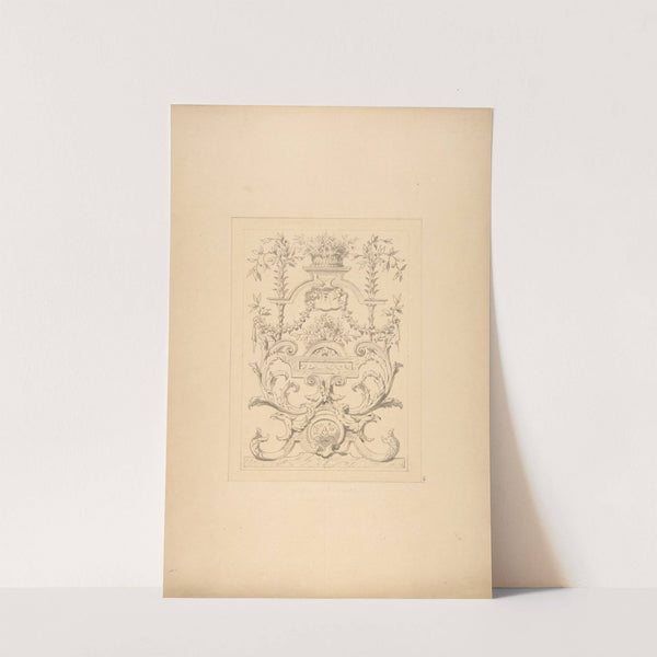 Design for a decorative panel in the Baroque style for the Chateau de Vaux-Praslin by Jules-Edmond-Charles Lachaise