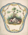 Design for a Firescreen with Picnic Scene and Playing Cards