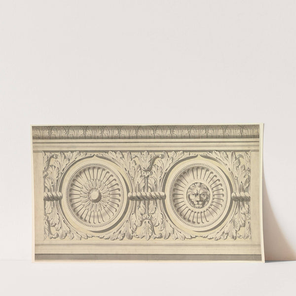 Design for a Frieze, Ornamented with Lion’s Head Paterae (late 18th–early 19th century) by John Yenn