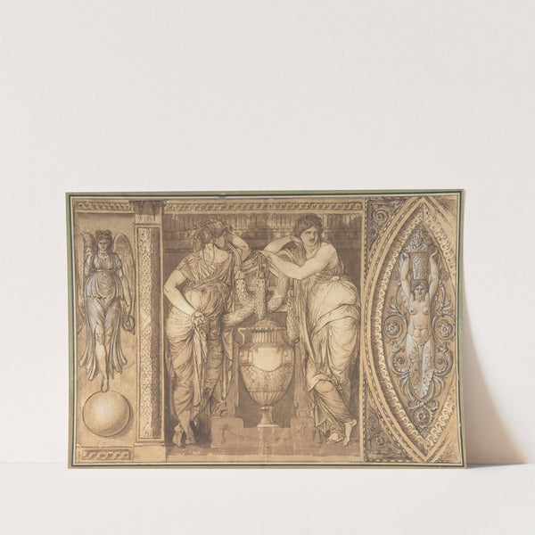 Design for a Frieze with Two Women Flanking an Urn by Giuseppe Cades