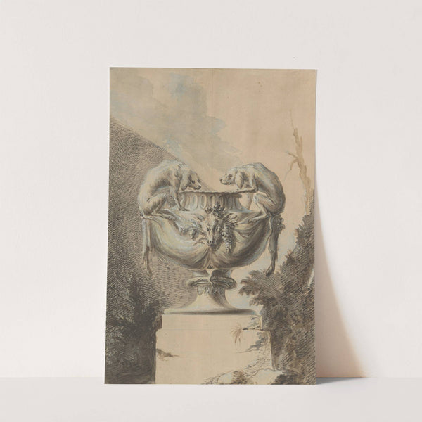 Design for a Garden Vase with Hunting Theme by Paul Egell