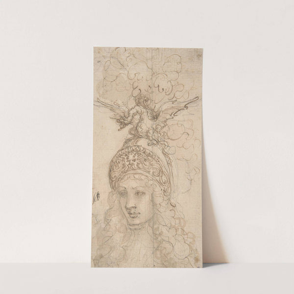 Design for a Helmet with a Dragon Presented in Frontal View by Giovanni Battista Foggini