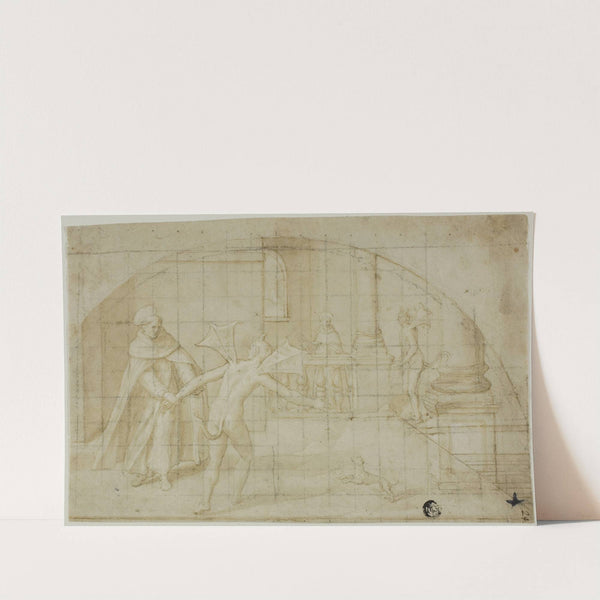 Design for a Lunette; Devils and Saint in a Monastery by Bernardino Poccetti