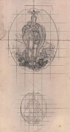 Design for a Medal; Figure of the Virgin