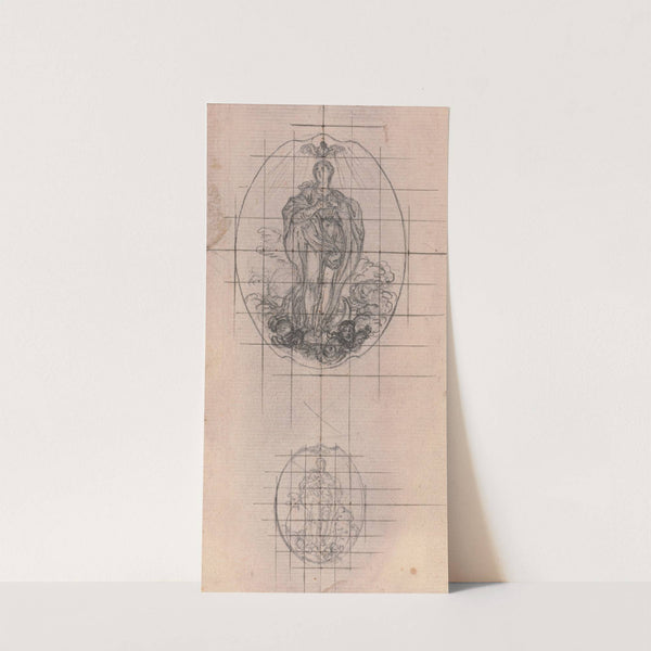 Design for a Medal; Figure of the Virgin by Hubert-François Gravelot