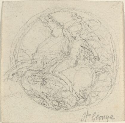 Design for a Medal Representing Saint George and the Dragon