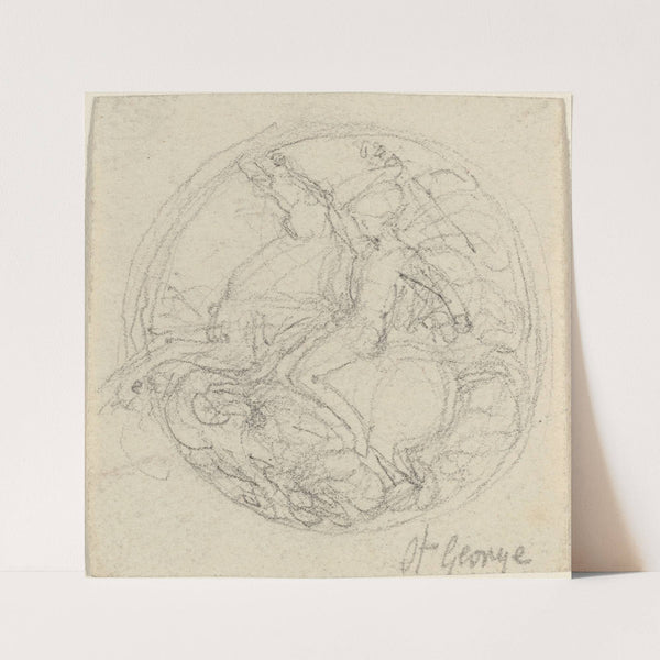 Design for a Medal Representing Saint George and the Dragon by After John Flaxman