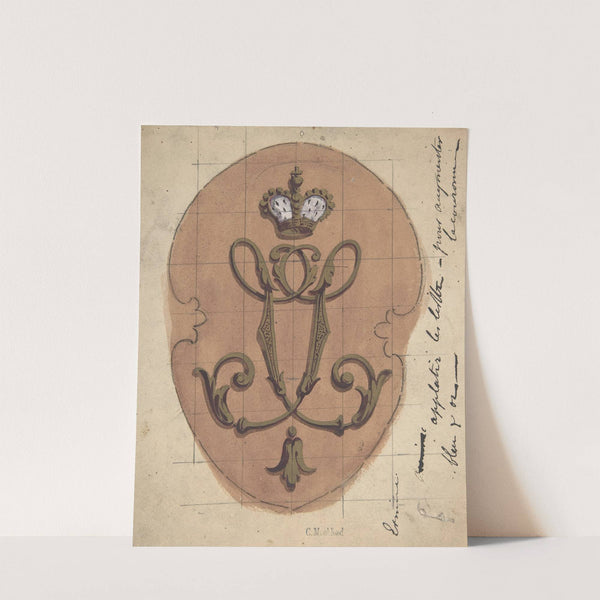 Design for a Monogram Surmounted by a Crown by Charles Monblond