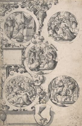 Design for a Painted Glass with Scene from the New Testament