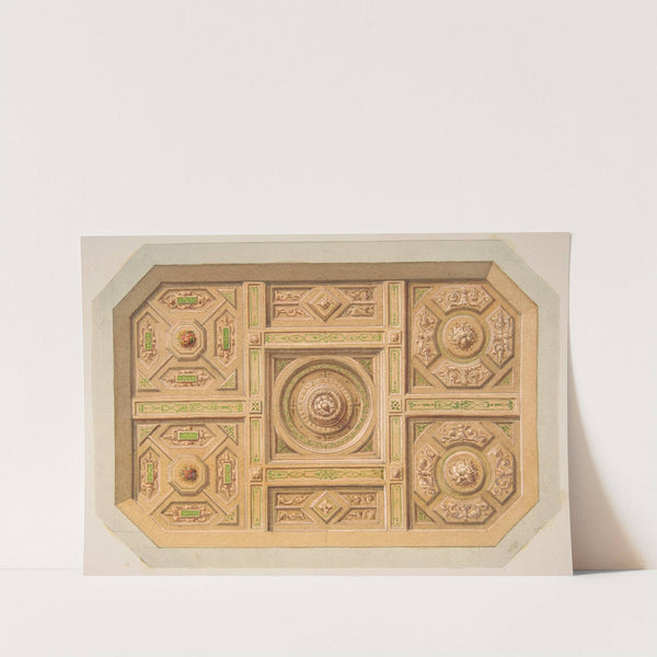 Design for a paneled ceiling with painted decoration by Jules-Edmond-Charles Lachaise