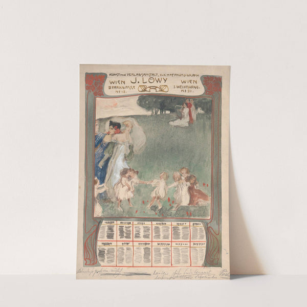 Design for a poster of calendar for J. Löwy, Vienna by Erwin Puchinger