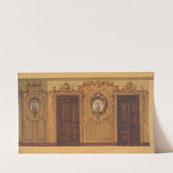 Design for a room with double doors decorated with garlands of fruit and flowers, scrolls, and lattice work (1830–97) by Jules-Edmond-Charles Lachaise