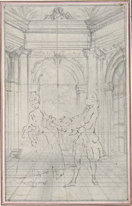 Design for a Scene in de Laujon’s ‘L’Amoureux de quinze ans, ou la Double-Fête…’