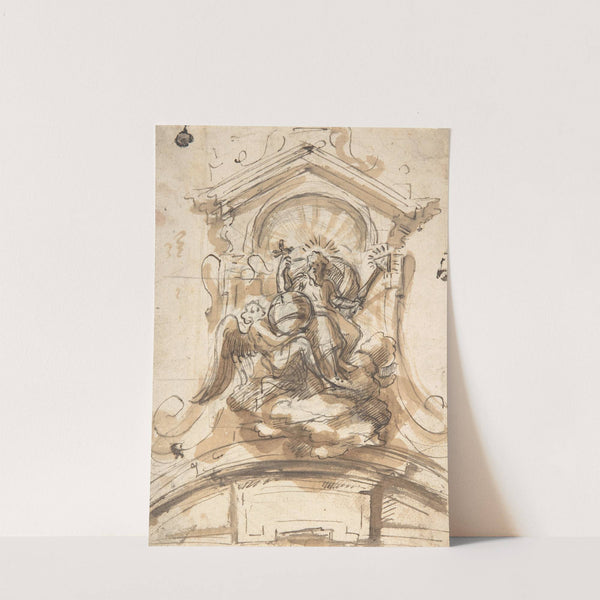 Design for a sculptural group with God the Father in a niche by Pieter Verbruggen the Younger