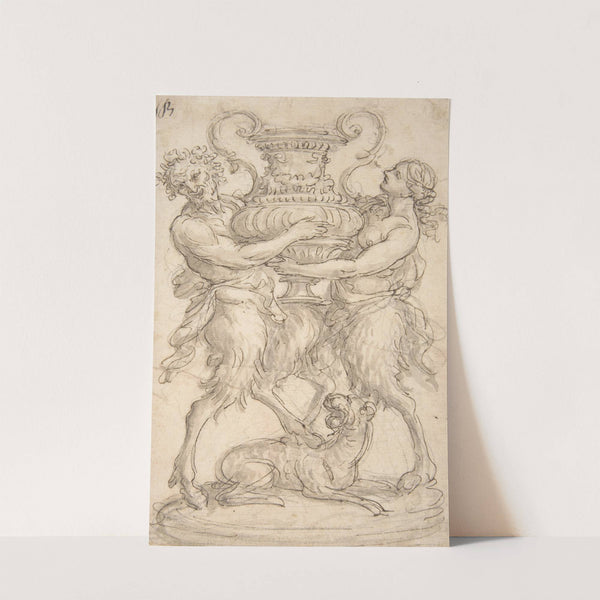 Design for a Sculpture consisting of a Satyr and Satyress holding a Vase by Giovanni Battista Foggini