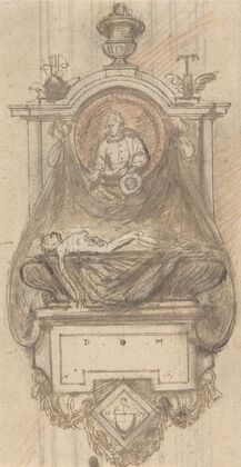 Design for a sepulchral monument with a portrait bust
