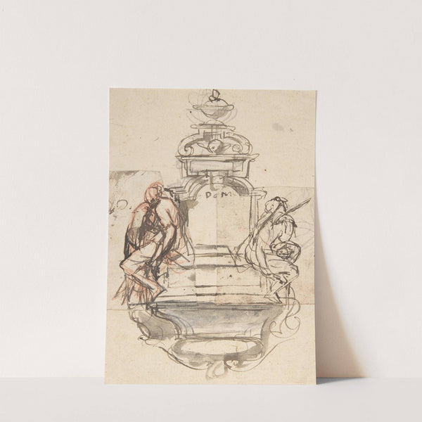 Design for a sepulchral monument with two figures by Pieter Verbruggen the Younger