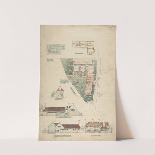 Design for a Smithy and Two Cottages by Charles Edward Mallows